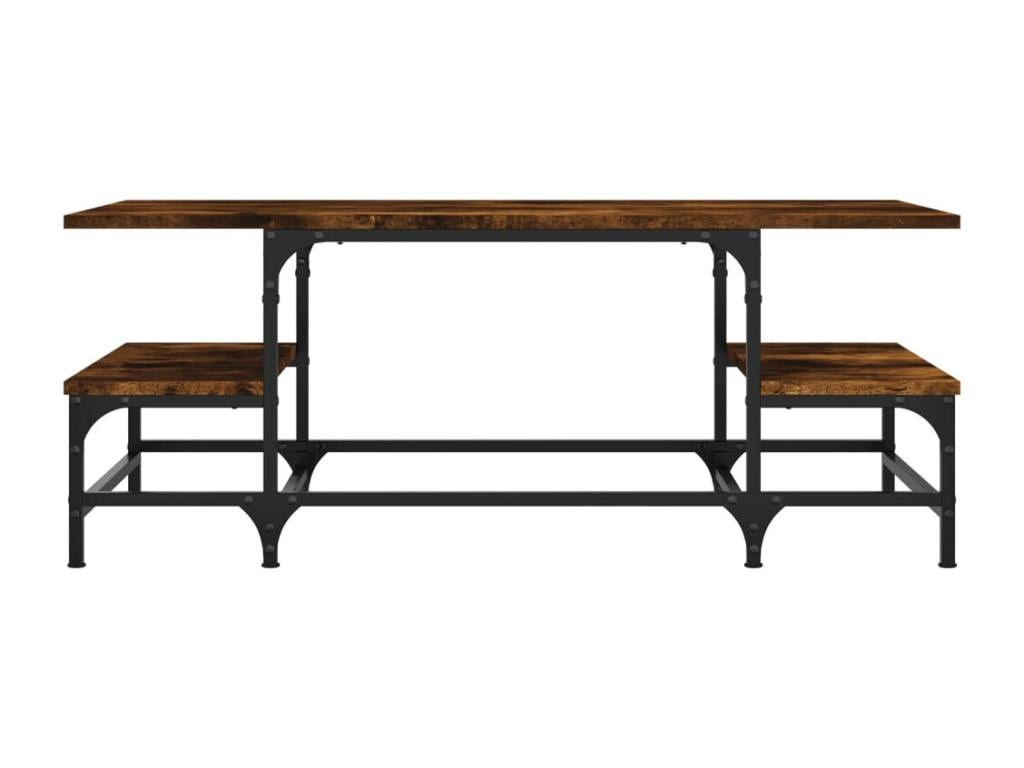 Table basse chêne fumé 100x50.5x40 cm bois d'ingénierie