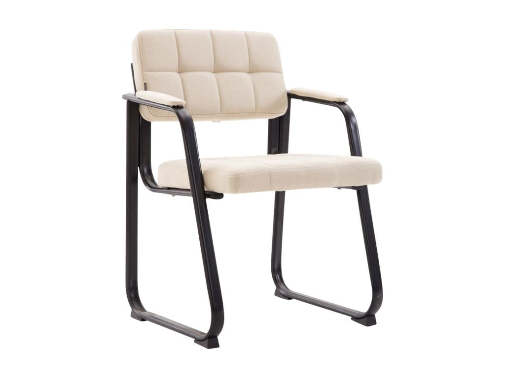 chaises avec accoudoirs - Tissu / Métal noir mat - Crème - Meublita B