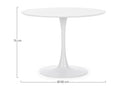 Table à manger ronde tulipe en métal blanc L100 - Meublita