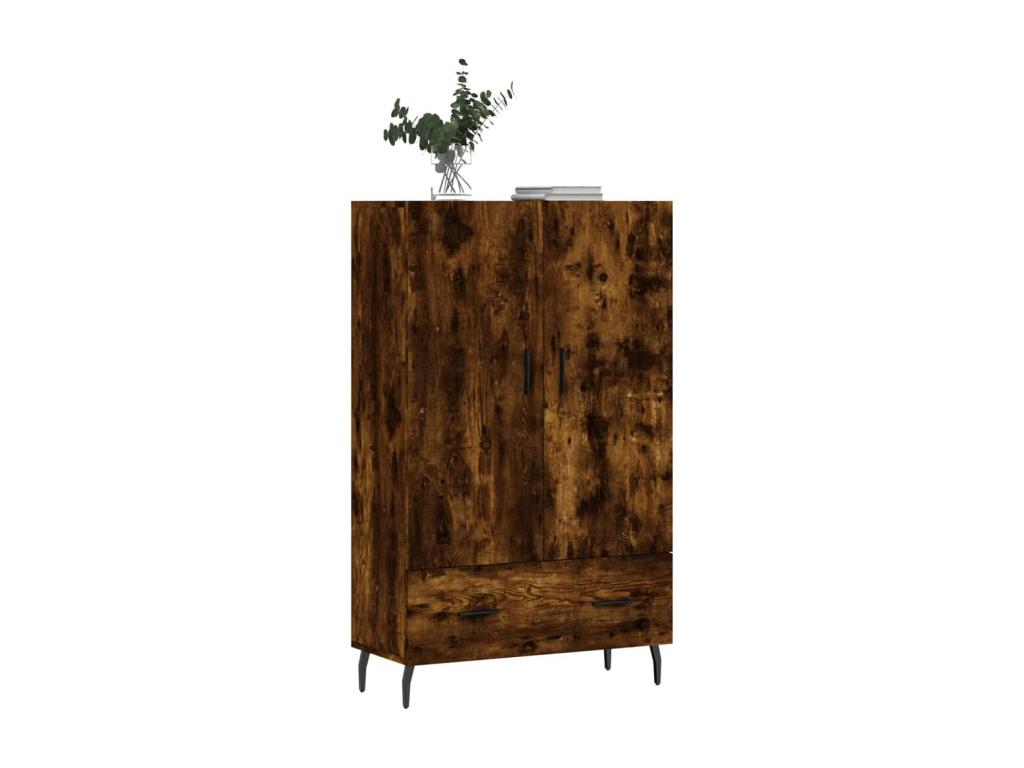 Buffet haut chêne fumé 69,5x31x115 cm bois d'ingénierie