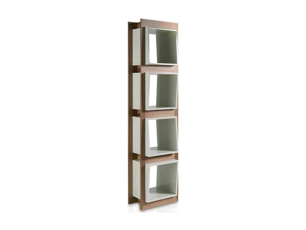 étagère contemporaine bois noyer et laqué Meublita-Couleur Meublita