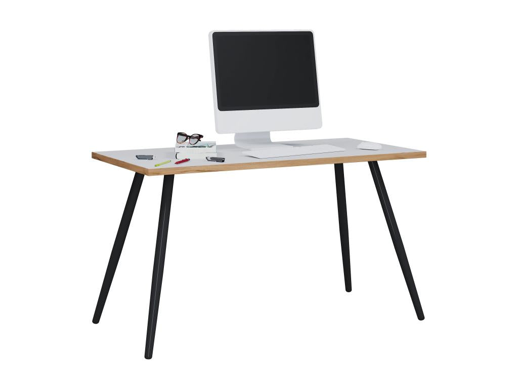 Bureau Vertchez Table d'ordinateur Table de bureau Scandinave Rétro Look Salia 138x80 cm Noir / Blanc