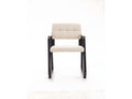 chaises avec accoudoirs - Tissu / Métal noir mat - Crème - Meublita B