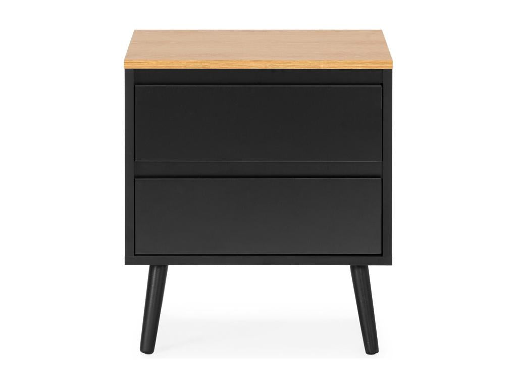 Table de chevet Meublita 2 tiroirs couleur Noir