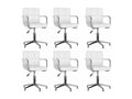 Chaises de salle à manger pivotantes 6 pcs Blanc Similicuir