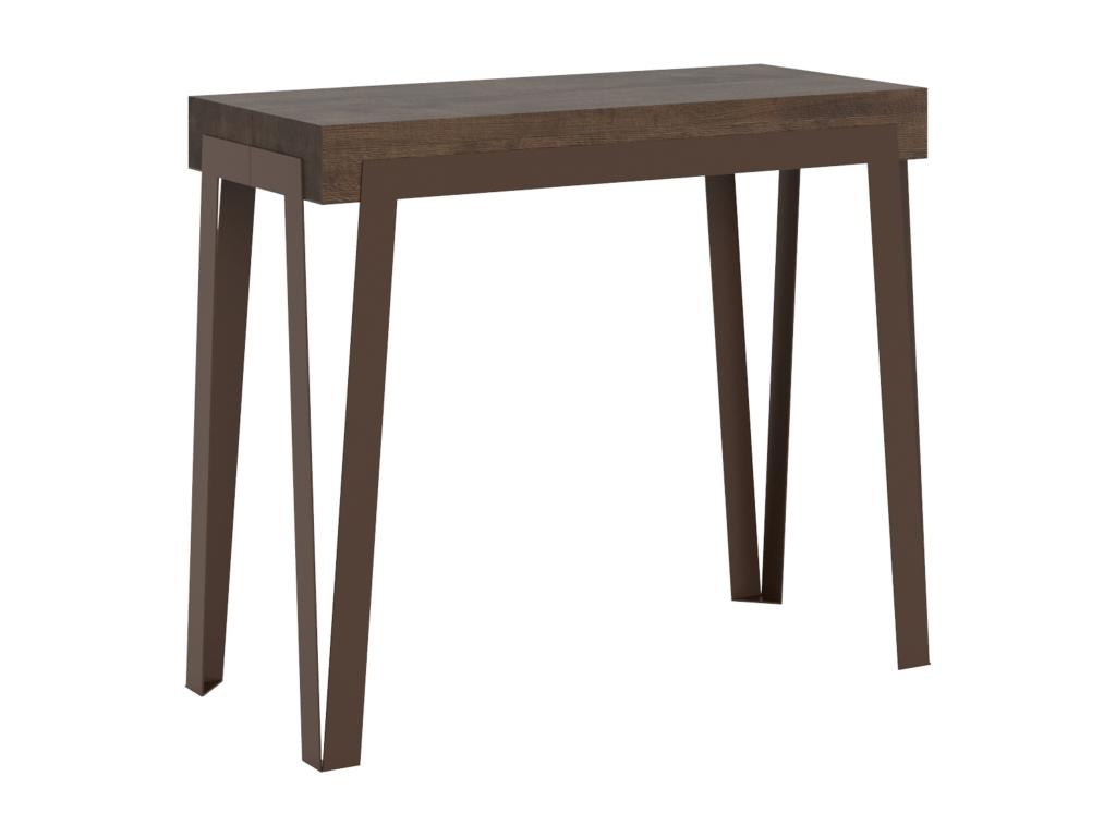 Console extensible 90x40/300 cm Meublita Noyer cadre Ruille