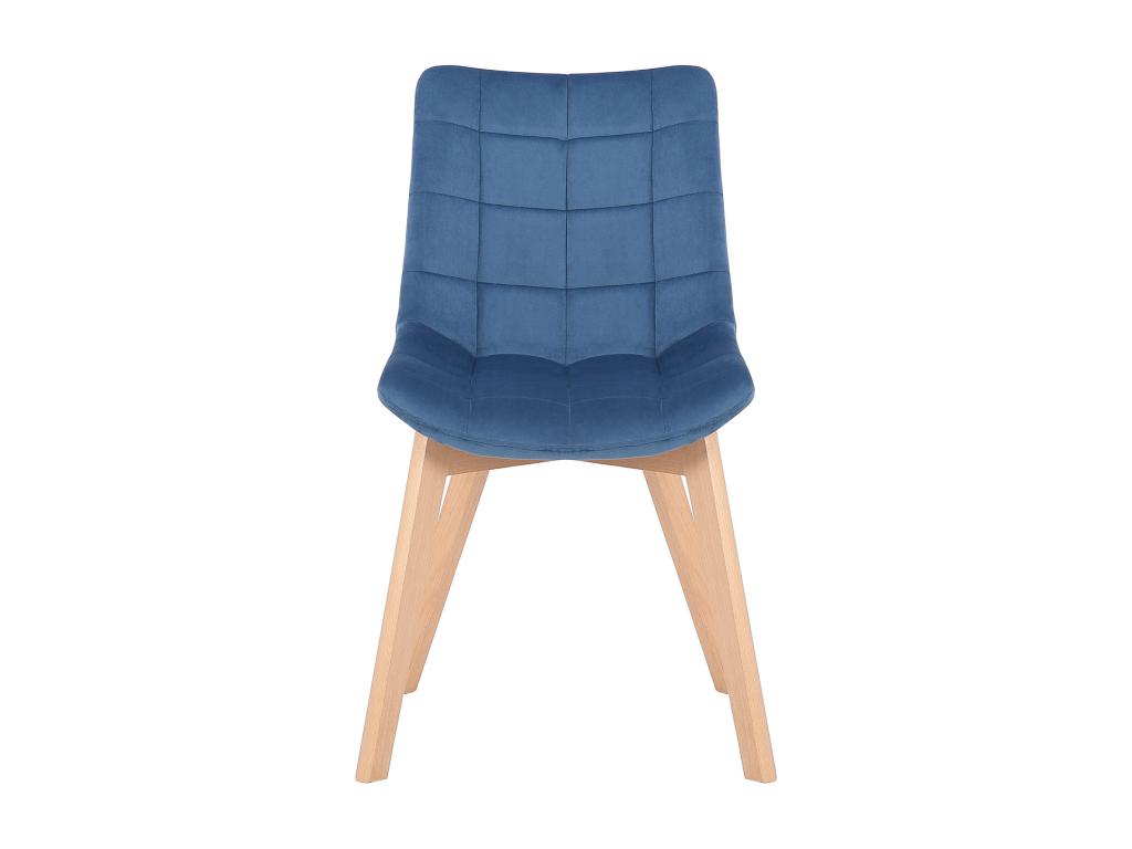 chaise salle à manger - Velours / Noir - Bleu - Passaic