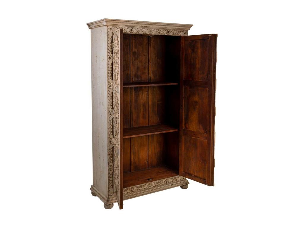 Armoire en bois artisanal marron 102x44x183h