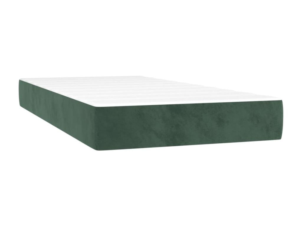 Lit à sommier tapissier et matelas Vert foncé 80x200 cm Velours