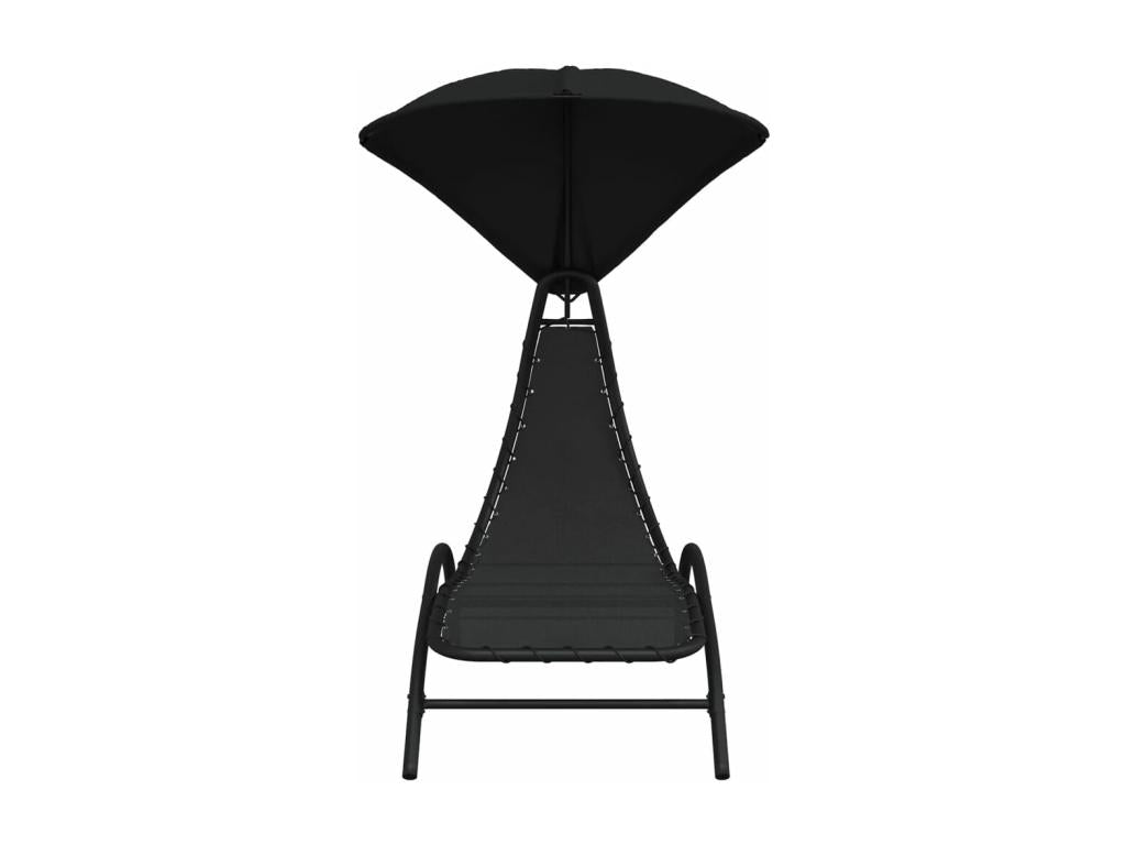 Transat chaise longue bain noire 167x80x195 cm 02 0012277