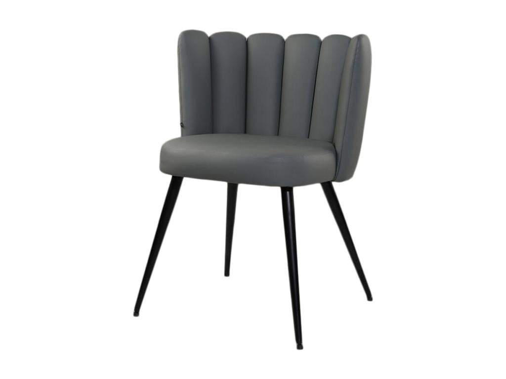 Chaise - Gris similicuir - Doucezen