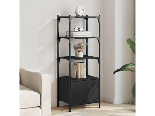 Bibliothèque à 3 niveaux noir 41x30x109.5 cm bois d'ingénierie