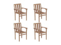 Chaises de jardin empilables 4 pièces Boie de teck solide