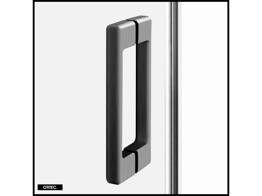 Porte de Douche avec Paroi Latérale ouverture depuis l'angle - 160x100x200 - GUNMETAL - PRIME - DROITE