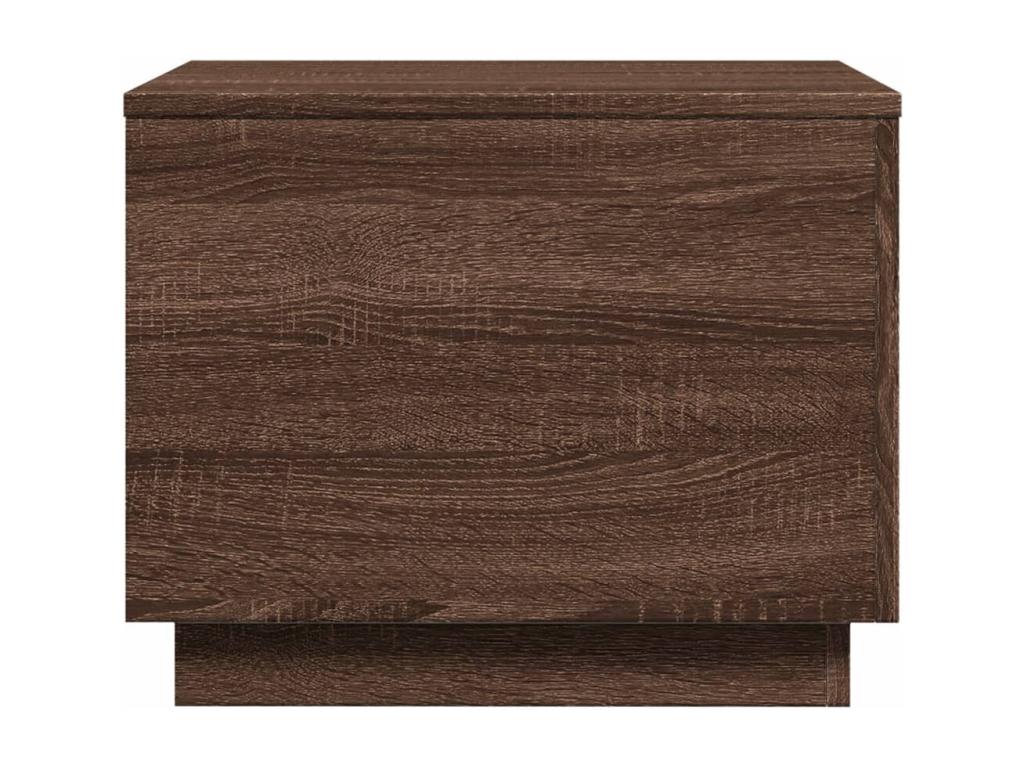 Table basse avec Meublitaères LED chêne marron 50x50x40 cm