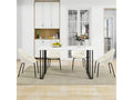 Lot de 4 chaises bouclées modernes - Velours et métal - 51x40x77 cm - Blanc