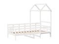 Lit de jour avec toit sans matelas blanc 90x190 cm bois massif