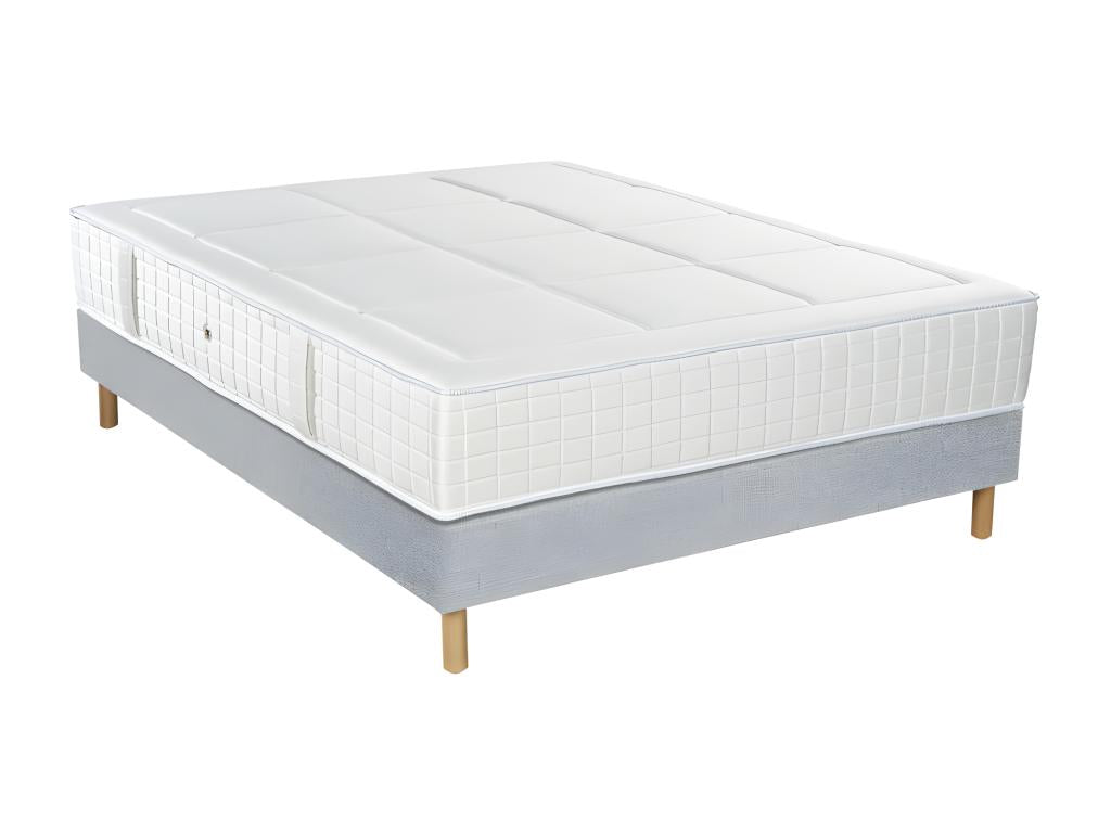 Ensemble Doucezen SPRING 2600 Ferme Sommier Tradition Graphique 19cm Pieds 110x190 Ressorts