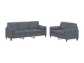 Ensemble de canapés 2 pcs avec coussins gris foncé velours