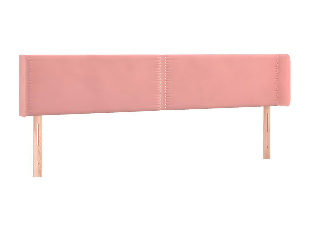 Tête de lit avec oreilles Rose 163x16x78/88 cm Velours