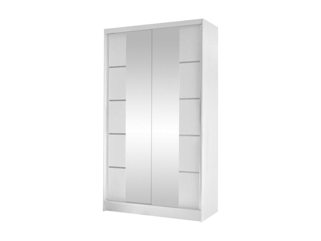 Armoire Vertchez 168 Blanc 200x100x58cm Portes d'armoire Glissement