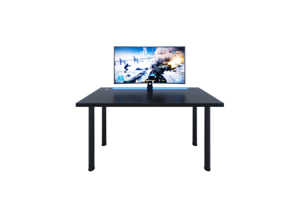 Bureau Meublita noir avec LED bureau Meublita bureau d'ordinateur bureau de jeu bureau 120x73x60 cm