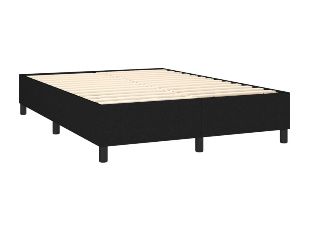 Sommier à Meublita de lit avec matelas Noir 140x190 Tissu