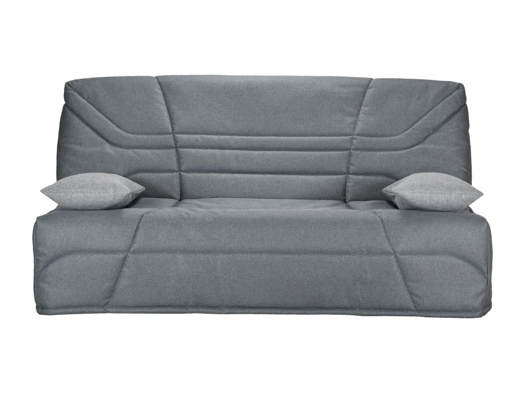 Canapé clic clac tissu avec rangement matelas Doucezen 14cm Bakoa 193cm-Couleur Marron Foncé
