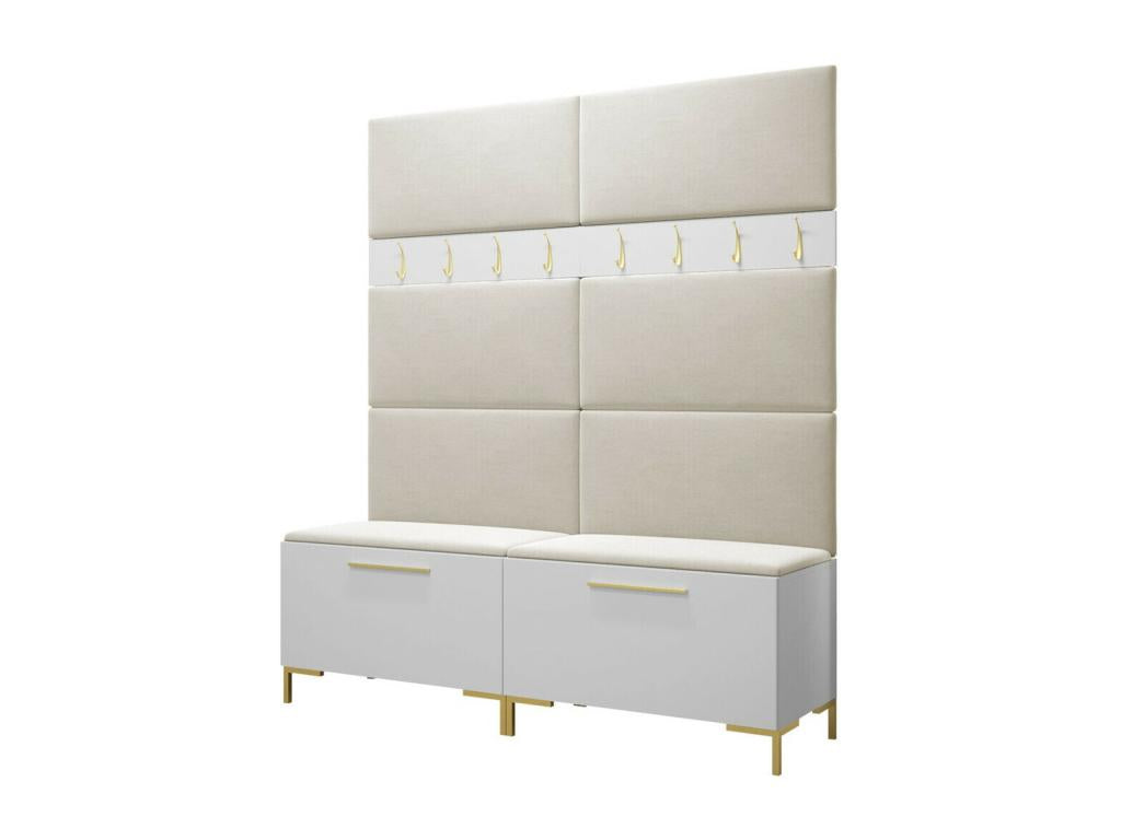 Meuble d'entrée Vertchez 101 196x168x46cm Blanc Stratifié - Tapisserie