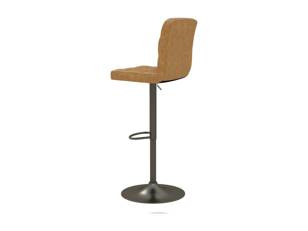 SQUAR-Tabouret de bar en cuir synthétique Meublita- gris bronze x2