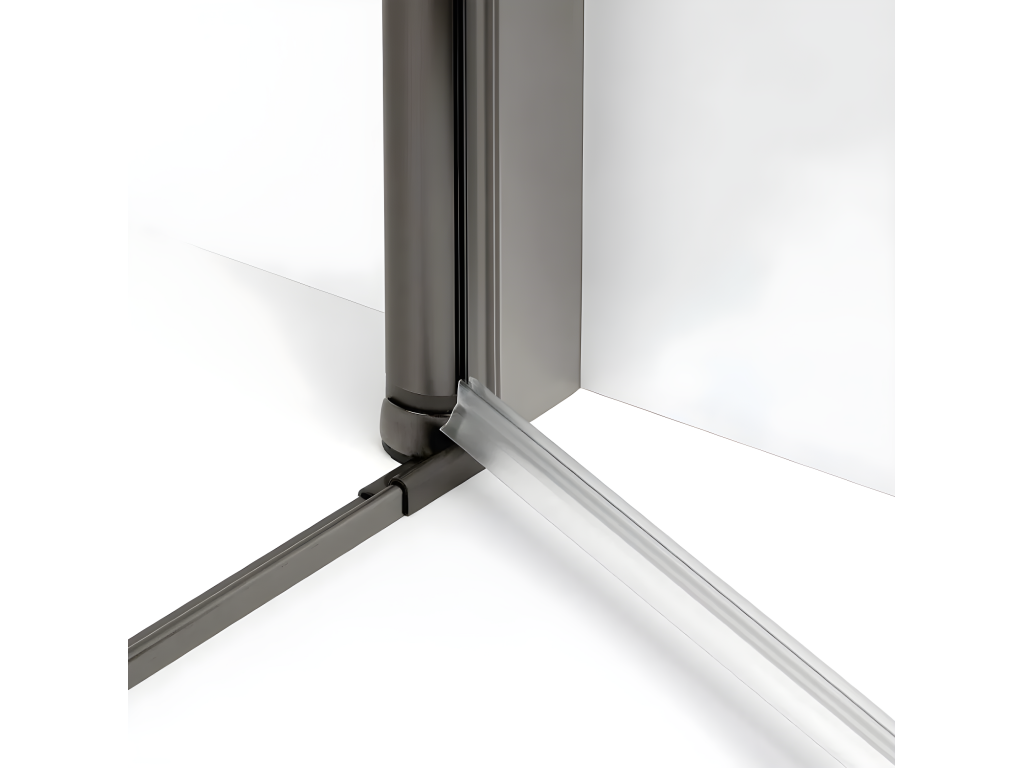 Cabine de douche pivotante 80x90 cm inox brossé ANTILLES GUNMETAL BRUSHED