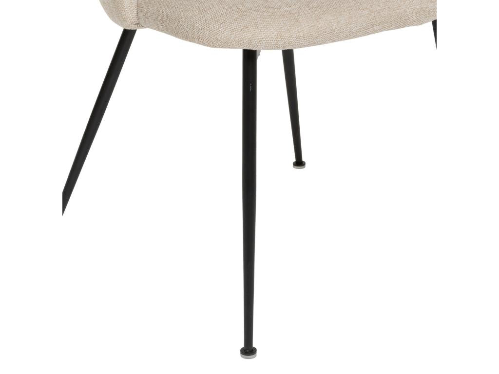 Chaise de table assise Beige chiné et pied en métal noir H 81 cm