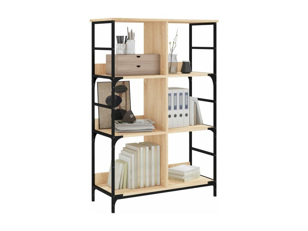 Bibliothèque chêne Meublita 78,5x33x117,5 cm bois d'ingénierie