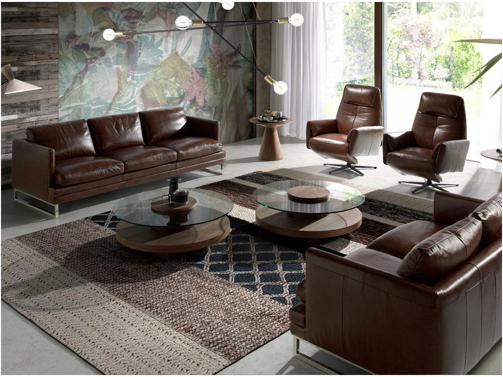 Fauteuil pivotant Meublita cuir avec mécanisme du dossier rabattable Meublita-Couleur Cuir Piel Meublita