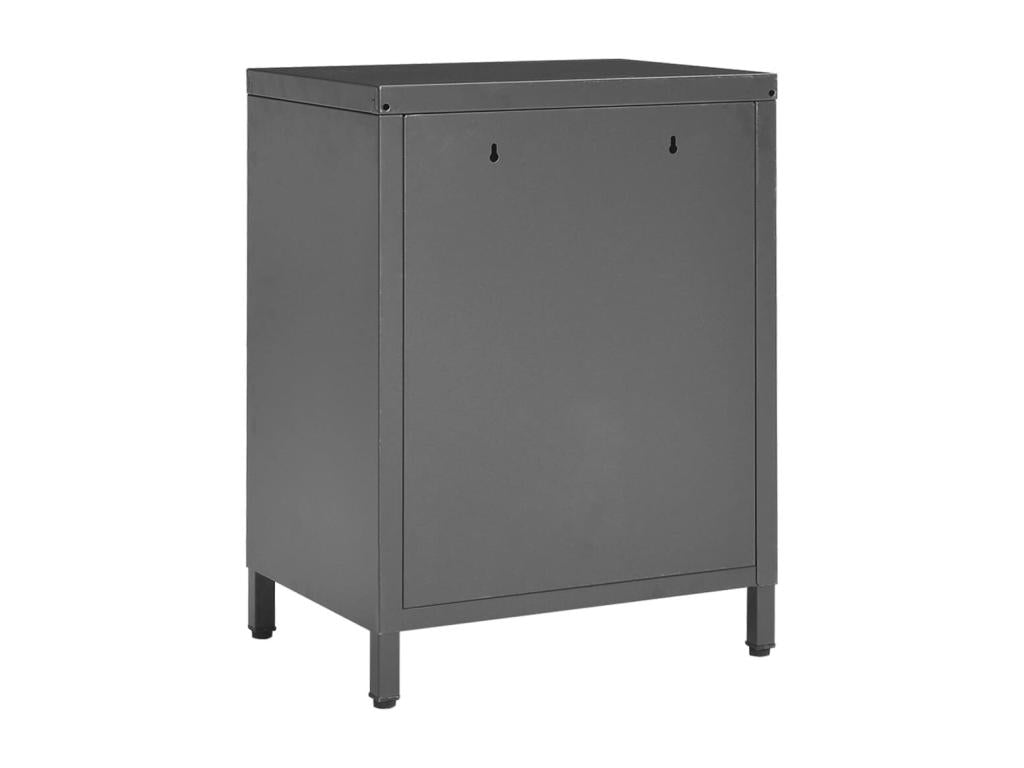 Tables de chevet 2 pièces Anthracite 40x30x54.5 cm Acier et verre