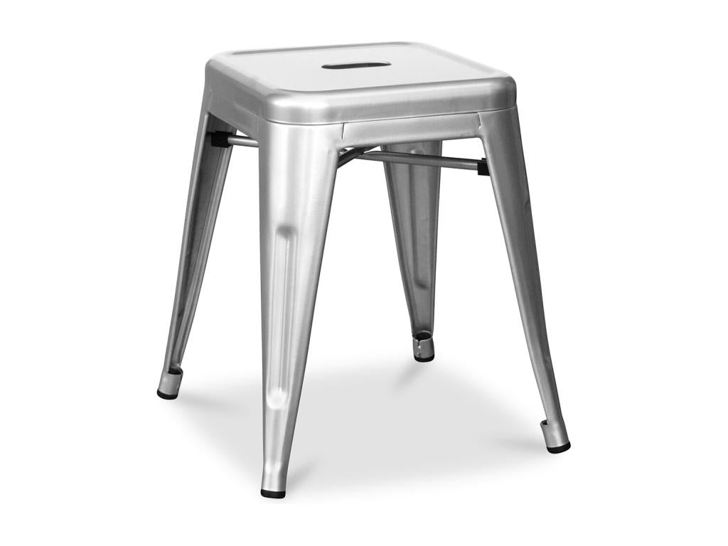 Petit tabouret industriel acier brillant renforcé Doucezen 45cm --Couleur Rouge