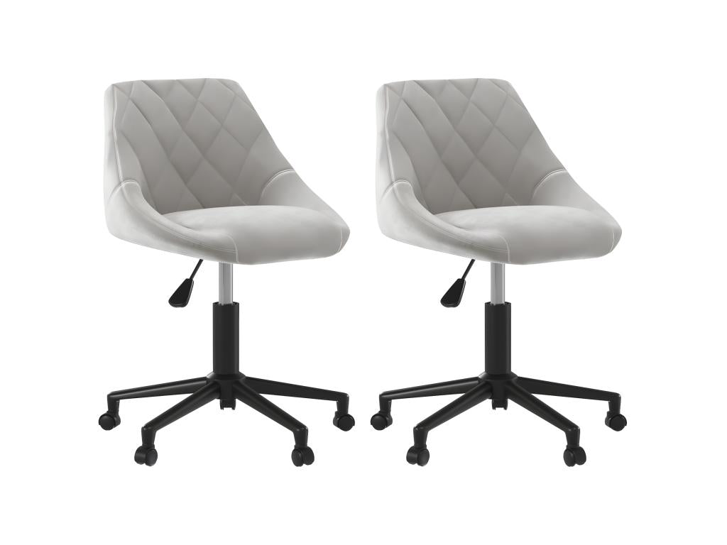 Chaises pivotantes à manger lot de 2 gris clair velours