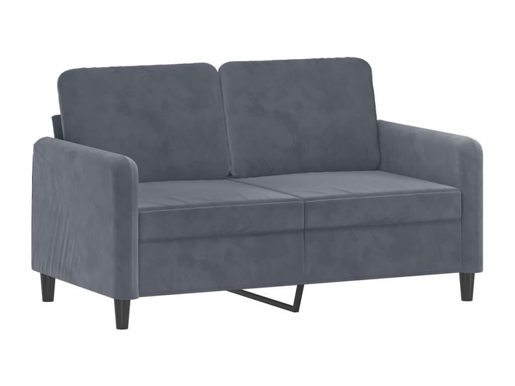 Ensemble de canapés 2 pcs avec coussins gris foncé velours