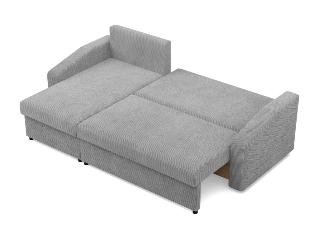 Canapé d'angle avec fonction couchage Doucezen Corde - Gris