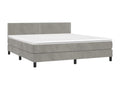 Lit à sommier tapissier et matelas Gris clair 180x200cm Velours