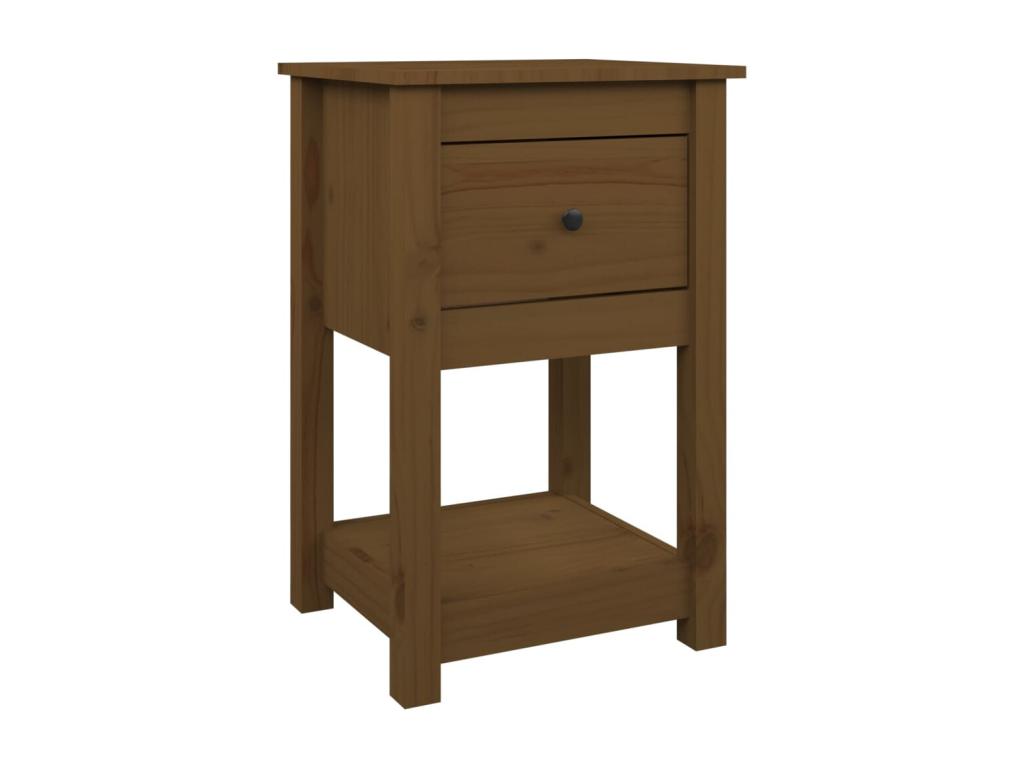 Table de chevet Marron miel 40x35x61,5 cm Bois de pin solide
