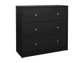 Commode Meublita Commode polyvalente Commode de chambre Meuble avec tiroirs 72x30 h68 cm Noir