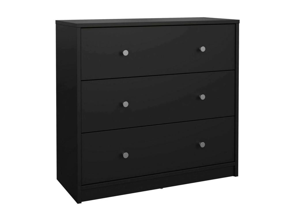 Commode Meublita Commode polyvalente Commode de chambre Meuble avec tiroirs 72x30 h68 cm Noir