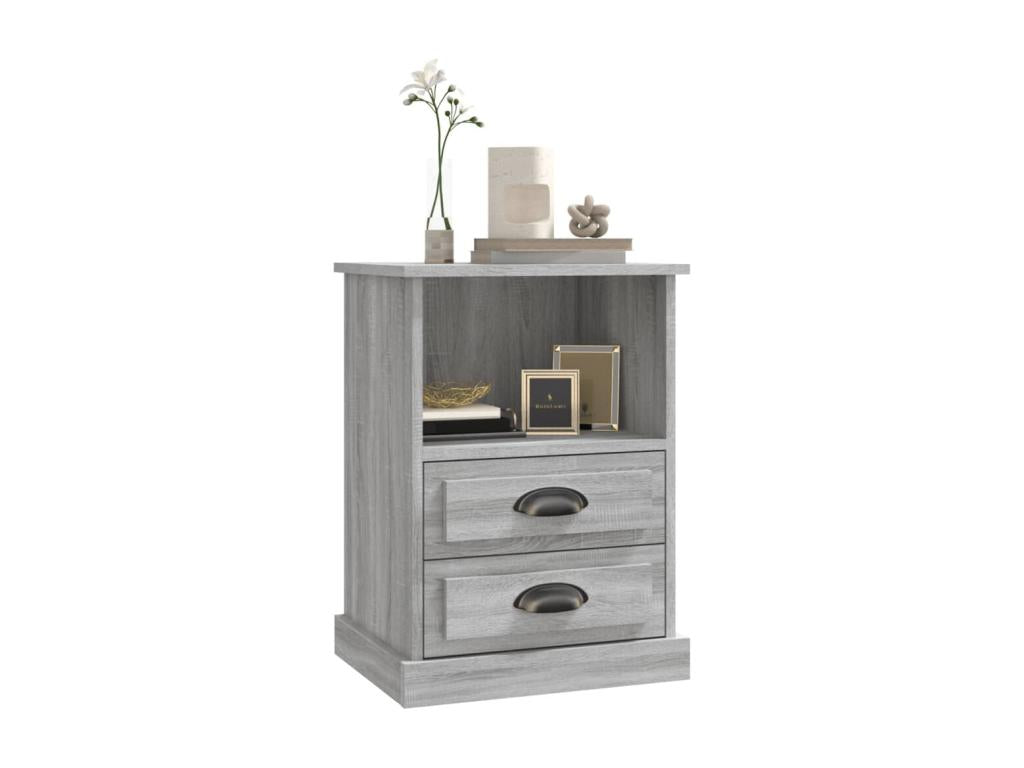 Tables de chevet 2 pcs Meublita gris 43x36x60
