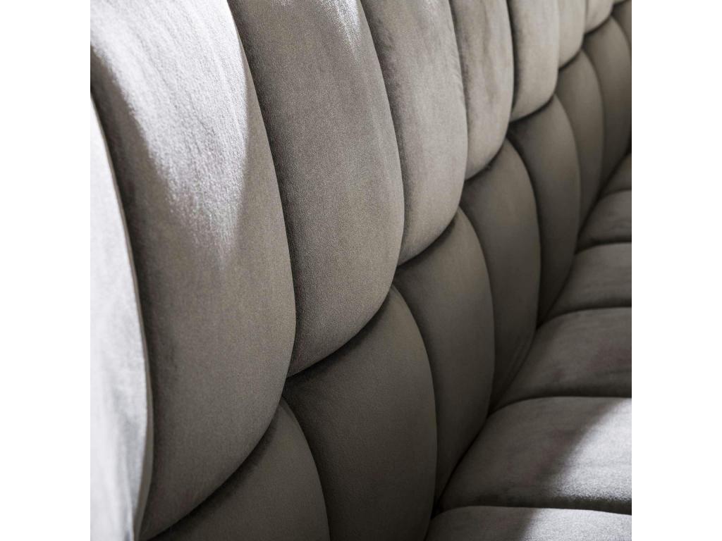 Banc salle à manger velours gris 180 cm Vertchez