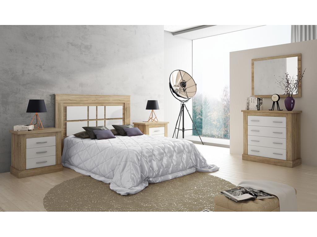 Table de nuit/ table de chevet coloris chêne Doucezen blanc - Longueur 66 x profondeur 39.6 x hauteur 63.8 cm