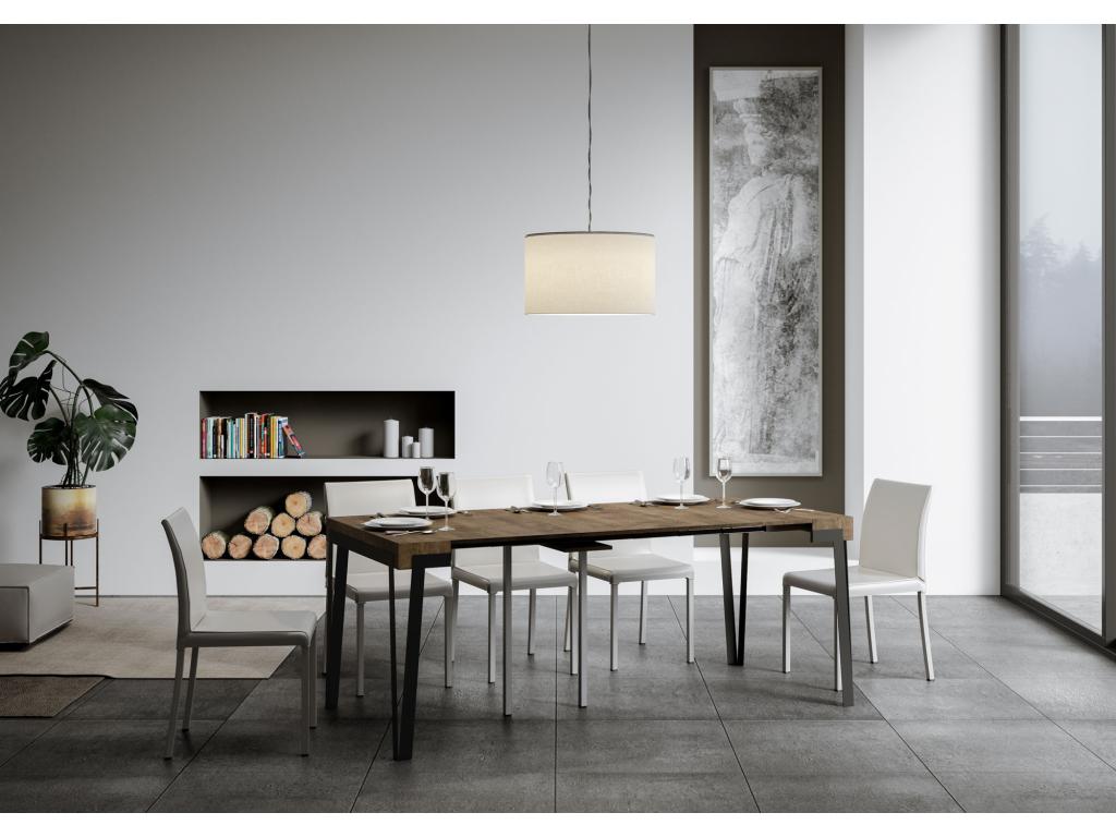 Console extensible 90x40/300 cm Meublita Noyer cadre Ruille