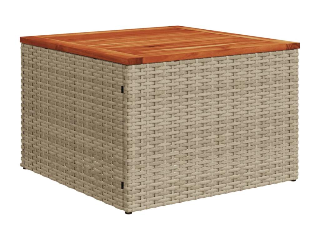 Salon de jardin avec coussins 9 pièces méMeublita beige résine tressée