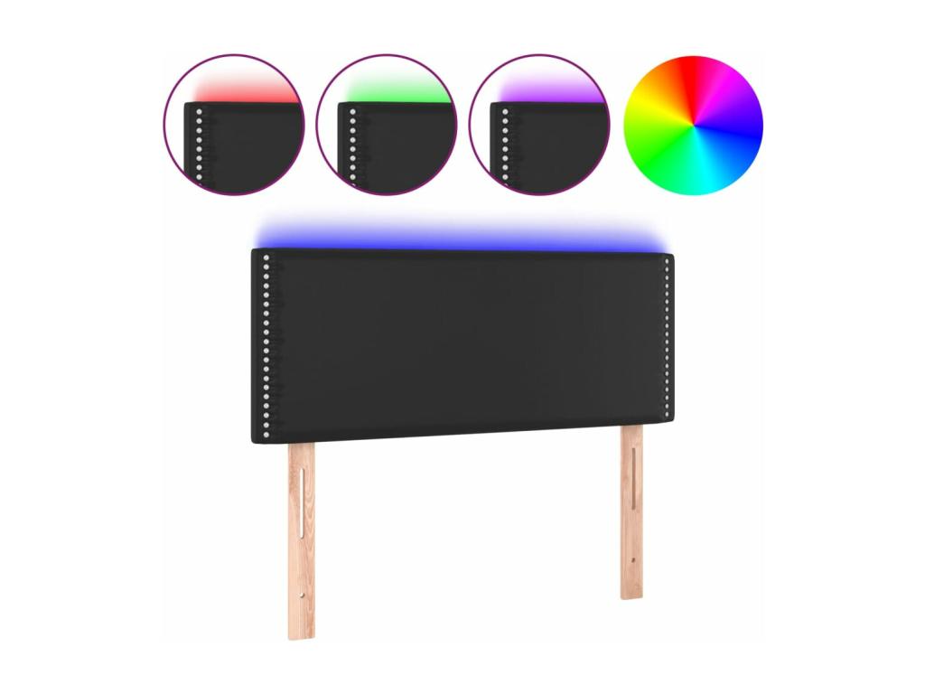 Tête de lit à LED Noir 90x5x78/88 cm Similicuir