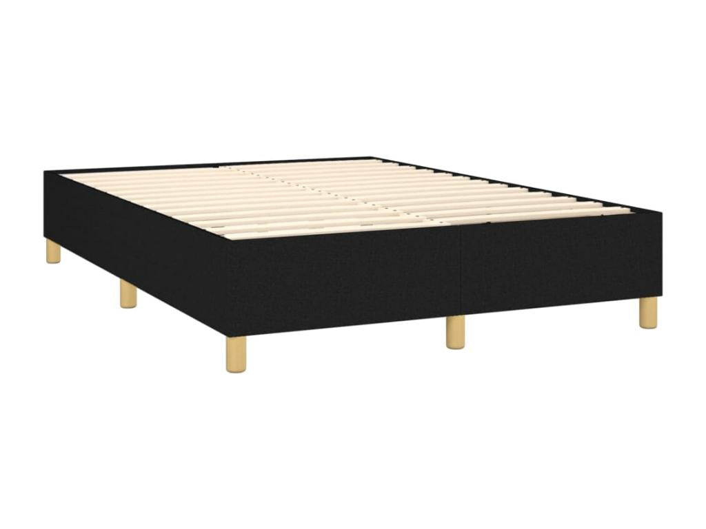 Lit à sommier tapissier avec matelas Noir 140x200 cm Tissu